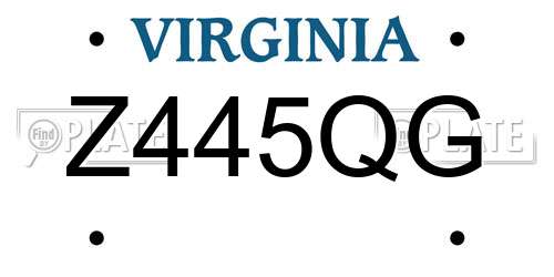 Z445QG Virginia License Plate