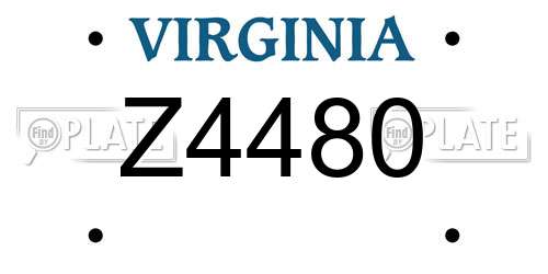Z4480 Virginia License Plate
