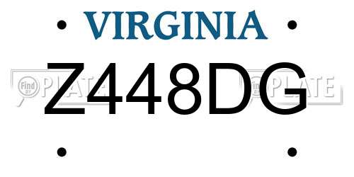 Z448DG Virginia License Plate