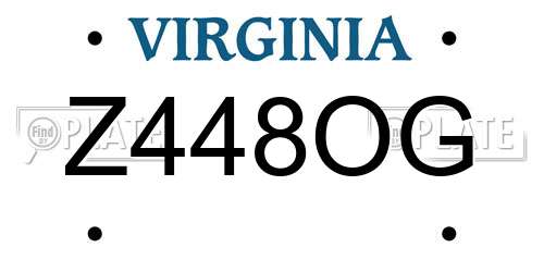 Z448OG Virginia License Plate