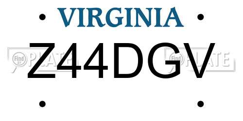 Z44DGV Virginia License Plate