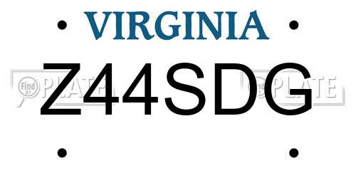 Z44SDG Virginia License Plate