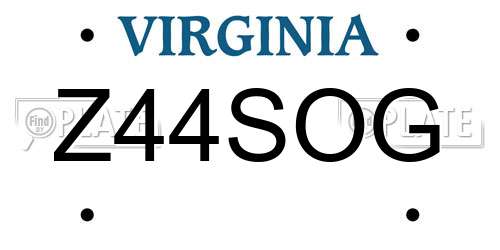 Z44SOG Virginia License Plate