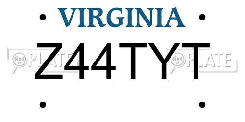Z44TYT Virginia License Plate