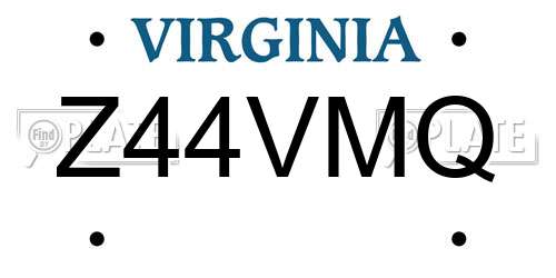 Z44VMQ Virginia License Plate