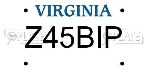 Z45BIP Virginia License Plate