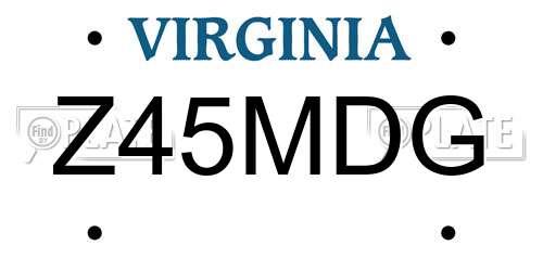 Z45MDG Virginia License Plate