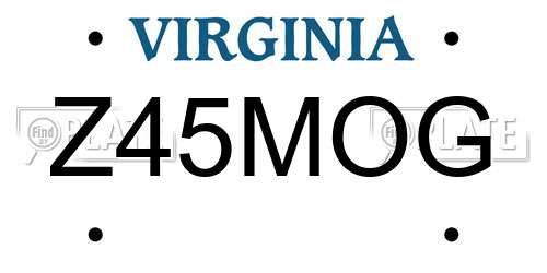 Z45MOG Virginia License Plate