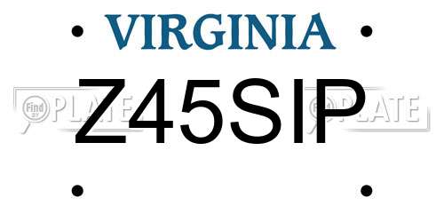 Z45SIP Virginia License Plate