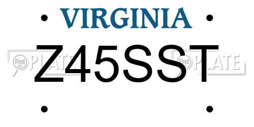 Z45SST Virginia License Plate