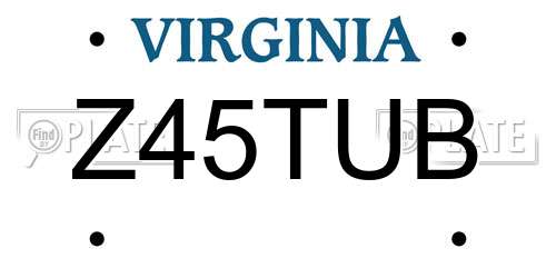 Z45TUB Virginia License Plate