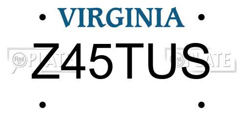 Z45TUS Virginia License Plate