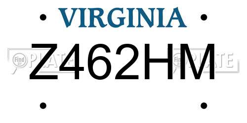 Z462HM Virginia License Plate