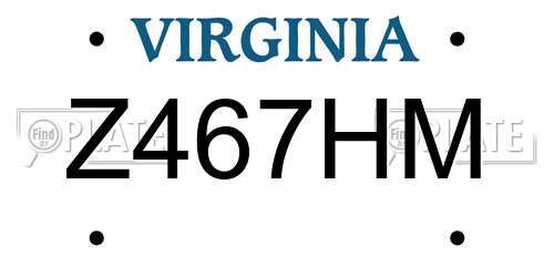 Z467HM Virginia License Plate