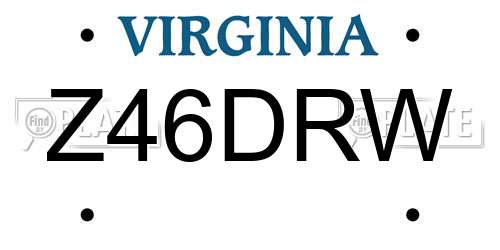 Z46DRW Virginia License Plate