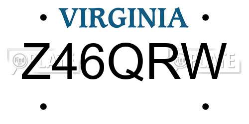 Z46QRW Virginia License Plate