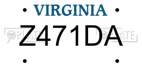 Z471DA Virginia License Plate