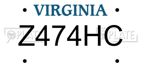 Z474HC Virginia License Plate