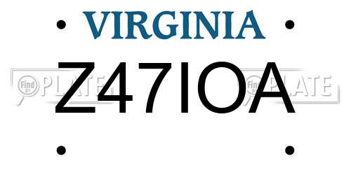 Z47IOA Virginia License Plate