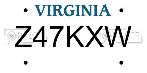 Z47KXW Virginia License Plate