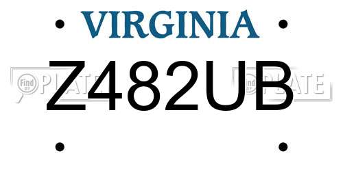 Z482UB Virginia License Plate