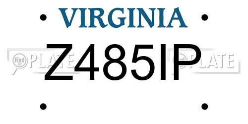 Z485IP Virginia License Plate