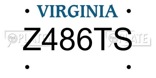 Z486TS Virginia License Plate