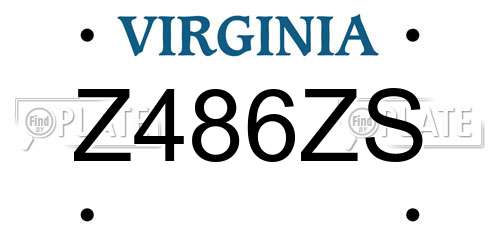 Z486ZS Virginia License Plate