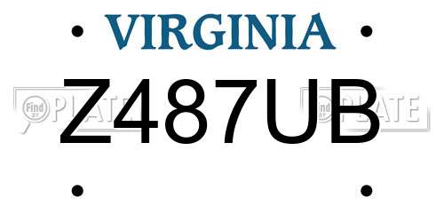 Z487UB Virginia License Plate