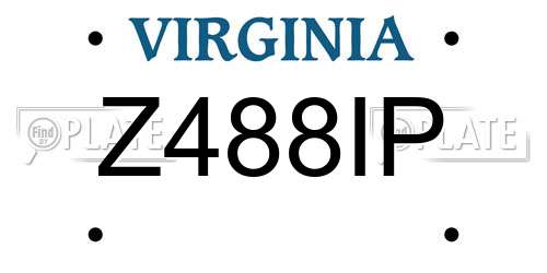 Z488IP Virginia License Plate