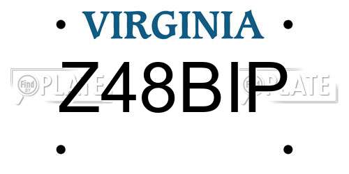 Z48BIP Virginia License Plate