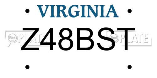 Z48BST Virginia License Plate