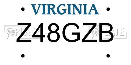 Z48GZB Virginia License Plate