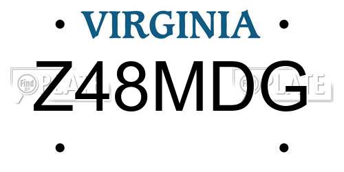 Z48MDG Virginia License Plate
