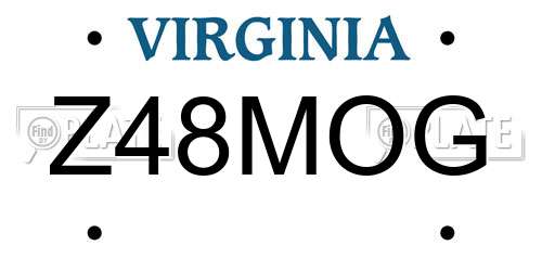 Z48MOG Virginia License Plate