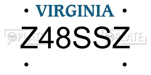 Z48SSZ Virginia License Plate