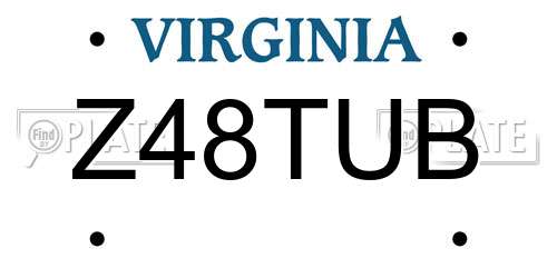 Z48TUB Virginia License Plate
