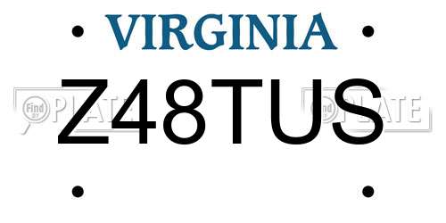 Z48TUS Virginia License Plate