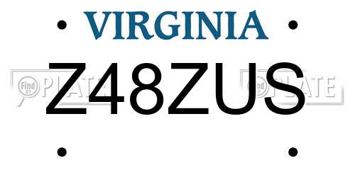 Z48ZUS Virginia License Plate