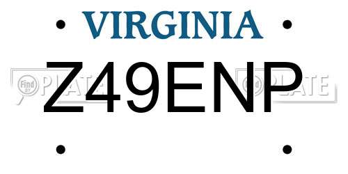 Z49ENP Virginia License Plate