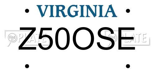 Z50OSE Virginia License Plate