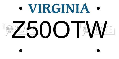 Z50OTW Virginia License Plate