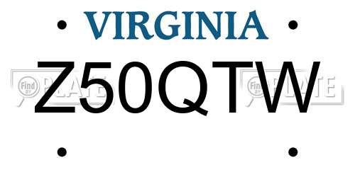 Z50QTW Virginia License Plate