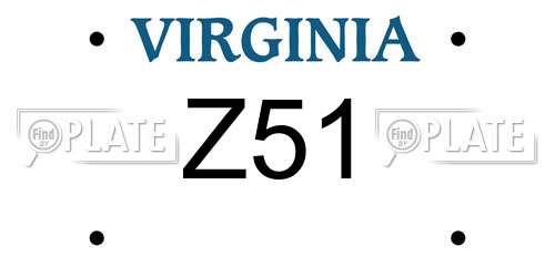Z51 Virginia License Plate