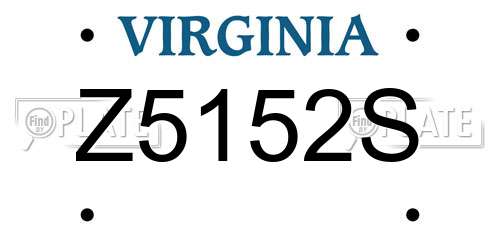 Z5152S Virginia License Plate
