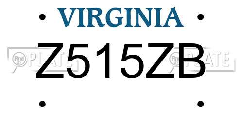 Z515ZB Virginia License Plate