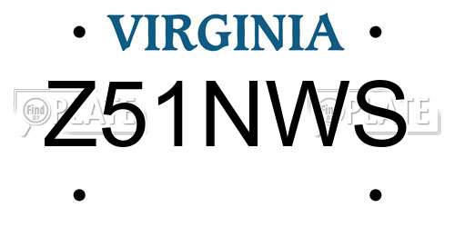 Z51NWS Virginia License Plate