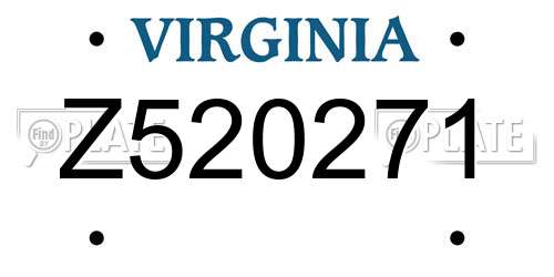 Z520271 Virginia License Plate