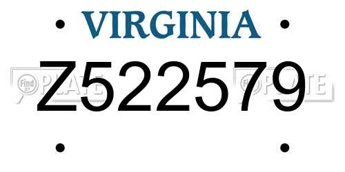 Z522579 Virginia License Plate