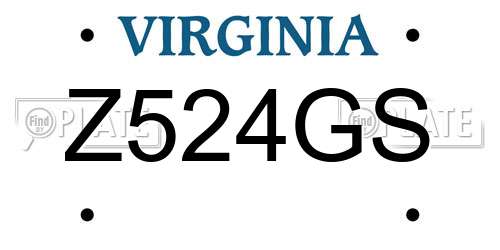 Z524GS Virginia License Plate